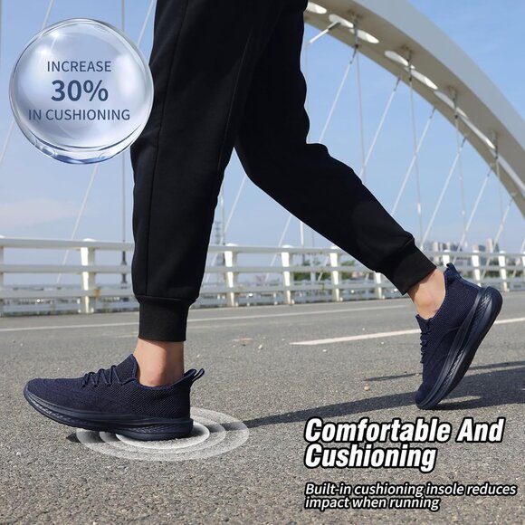 ⚡Men All Blue Fashion Mesh Non Slip Lightweight Workout Breathable Gym Sneakers - Picture 5 of 6